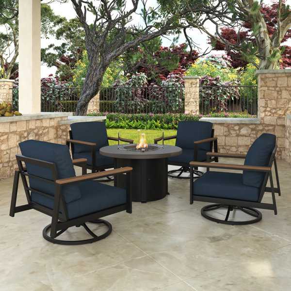 Forever Patio Swivel Rocker Conversation Set With Sunbrella Cushions